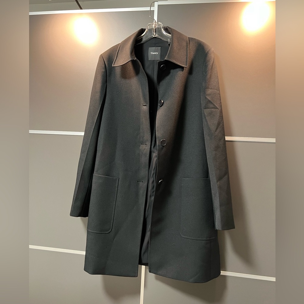 Theory Izzurc Prospective Black Long Jacket Blazer Medium